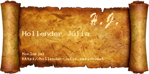 Hollender Júlia névjegykártya